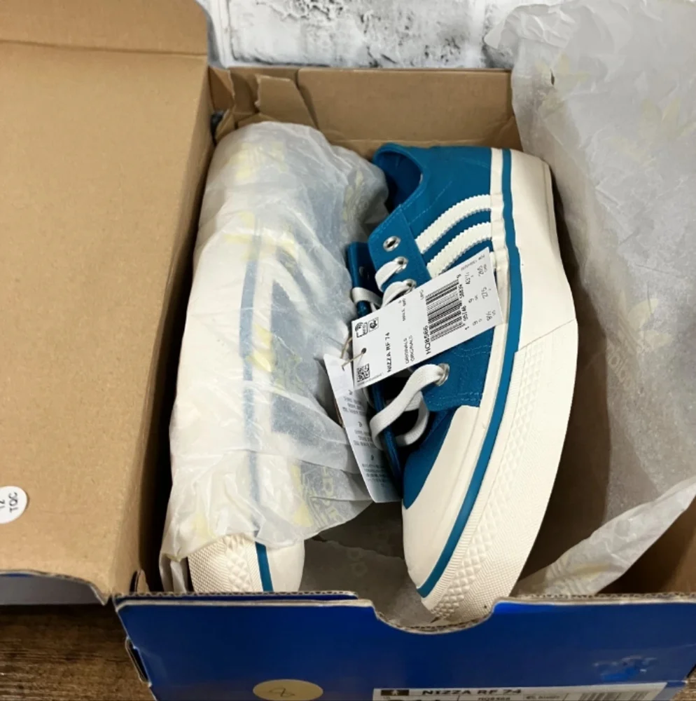 Adidas Nizza RF 74 Blue White Sneakers Retro HQ8566 Men's Size 9.5